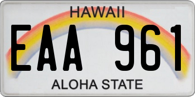 HI license plate EAA961