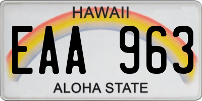 HI license plate EAA963