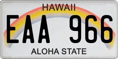 HI license plate EAA966