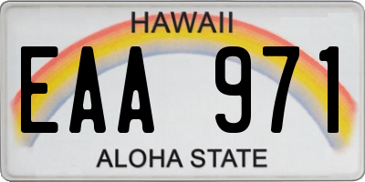 HI license plate EAA971