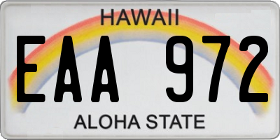 HI license plate EAA972