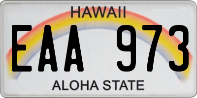 HI license plate EAA973