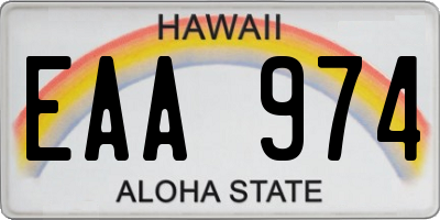 HI license plate EAA974