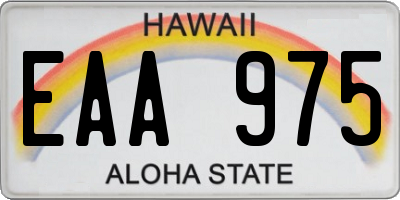 HI license plate EAA975