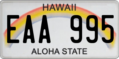 HI license plate EAA995