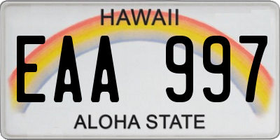 HI license plate EAA997