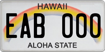 HI license plate EAB000