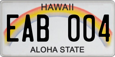 HI license plate EAB004