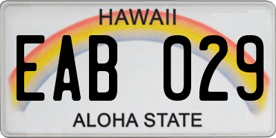 HI license plate EAB029