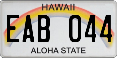 HI license plate EAB044