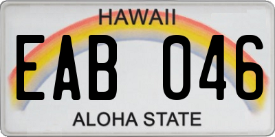 HI license plate EAB046