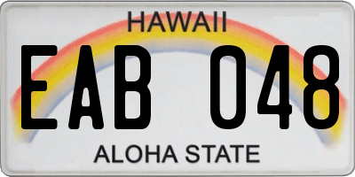 HI license plate EAB048