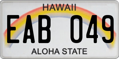 HI license plate EAB049