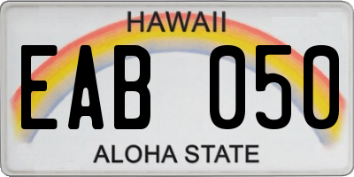 HI license plate EAB050