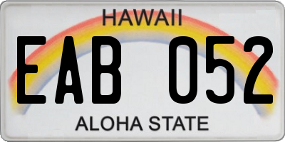 HI license plate EAB052