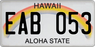 HI license plate EAB053