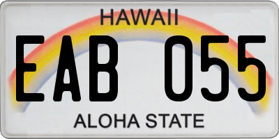 HI license plate EAB055