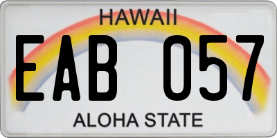 HI license plate EAB057