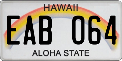 HI license plate EAB064