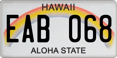 HI license plate EAB068