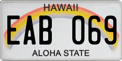 HI license plate EAB069