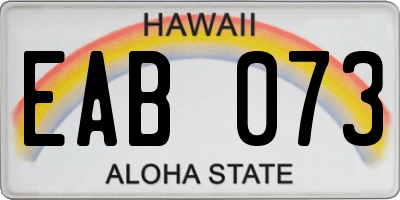 HI license plate EAB073