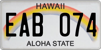 HI license plate EAB074