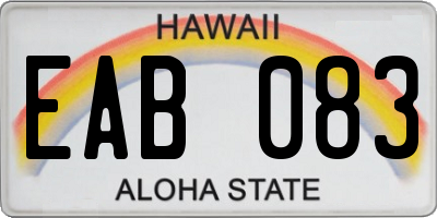 HI license plate EAB083