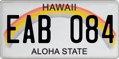HI license plate EAB084