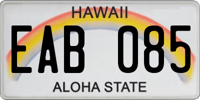 HI license plate EAB085