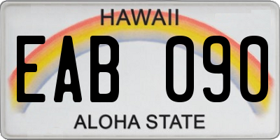 HI license plate EAB090