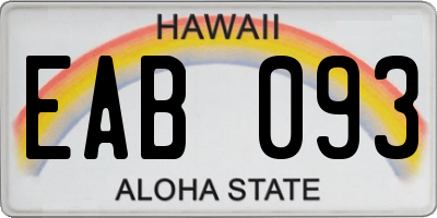 HI license plate EAB093