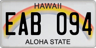 HI license plate EAB094