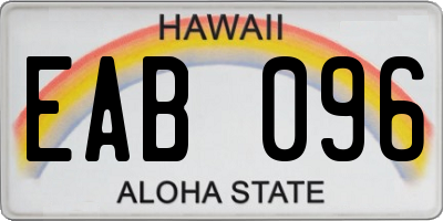 HI license plate EAB096