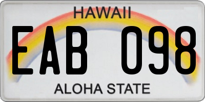 HI license plate EAB098