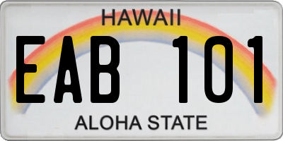 HI license plate EAB101