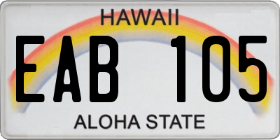 HI license plate EAB105