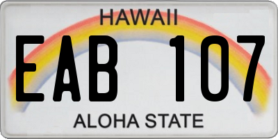 HI license plate EAB107