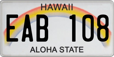 HI license plate EAB108