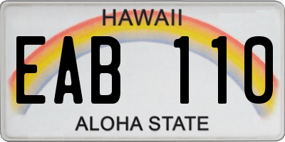 HI license plate EAB110
