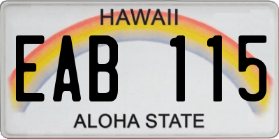 HI license plate EAB115