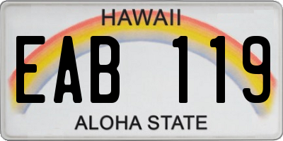 HI license plate EAB119