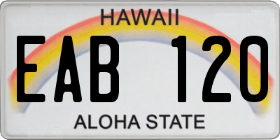 HI license plate EAB120