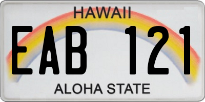 HI license plate EAB121