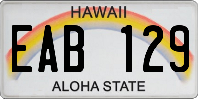 HI license plate EAB129