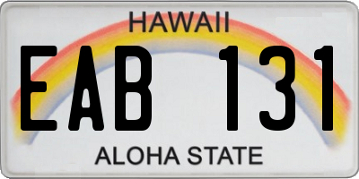 HI license plate EAB131
