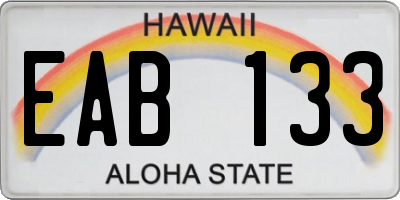 HI license plate EAB133