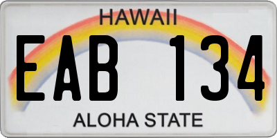 HI license plate EAB134