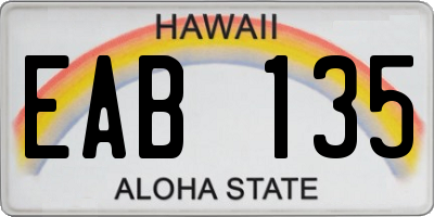 HI license plate EAB135