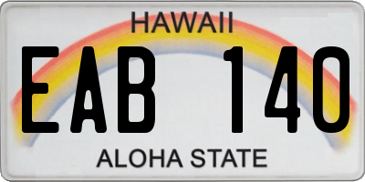 HI license plate EAB140